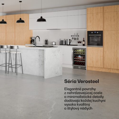 Klarstein VeroSteel podpultová chladnička na víno | 2-zónová | 129 litrov | 43 fliaš | 60 cm – Obrázok 2