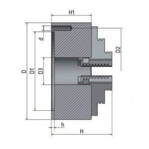OPTIMUM 4-čeľusťové skľučovadlo s nezávisle nastaviteľnými čeľusťami ø 100 mm 3442872