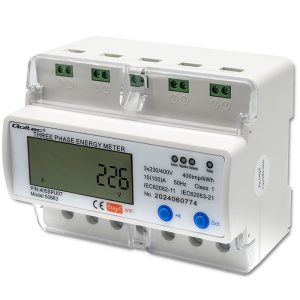 Qoltec trojfázový elektronický merač spotreby energie na DIN lištu 400V Wi-Fi