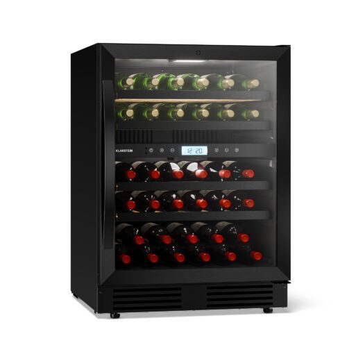 Klarstein VeroSteel podpultová chladnička na víno | 2-zónová | 129 litrov | 43 fliaš | 60 cm