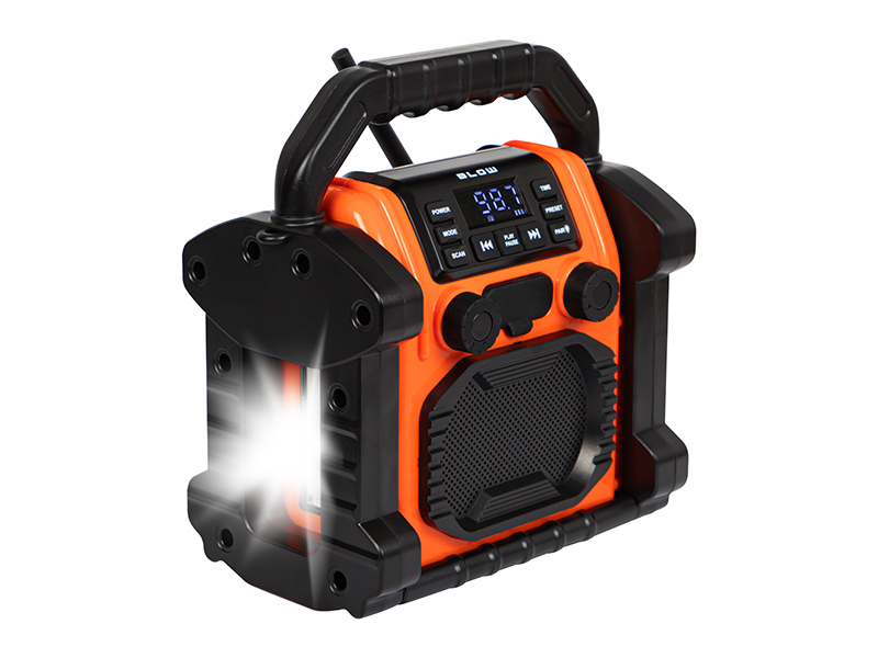 BLOW RA14 – Odolné Bluetooth stavebné rádio 20W s LED a powerbankou – Obrázok 2
