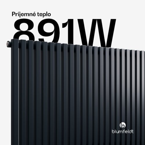 Blumfeldt Delgado radiátor | Moderný dizajn | 63 x 108 cm | 891 W | Bočné pripojenie – Obrázok 2